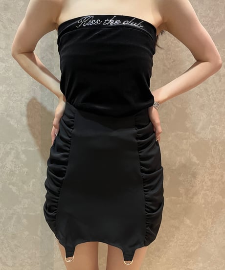 gather belt mini skirt