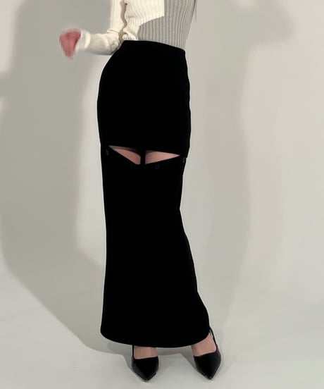 button long skirt