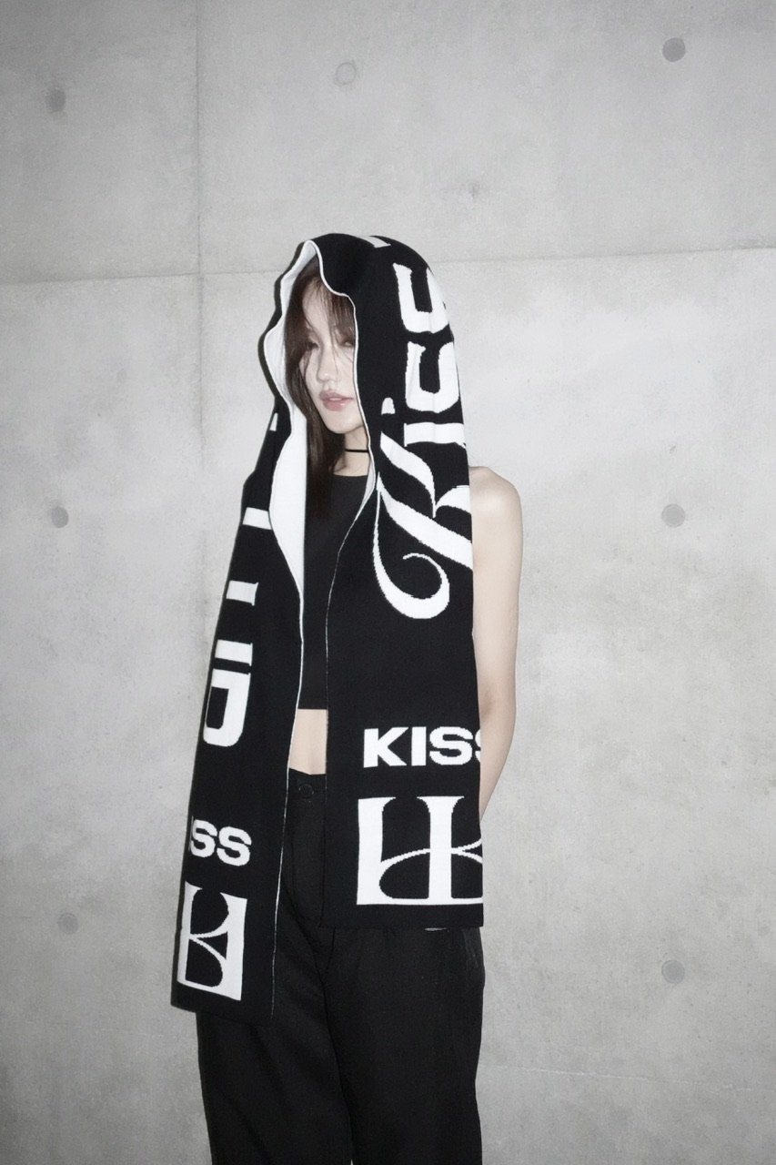 kiss the club キスザクラブ　マフラー　ストール signature logo stole | KISS THE CLUB