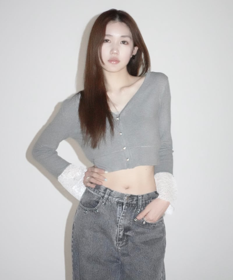 lace cropped cardigan | KISS THE CLUB