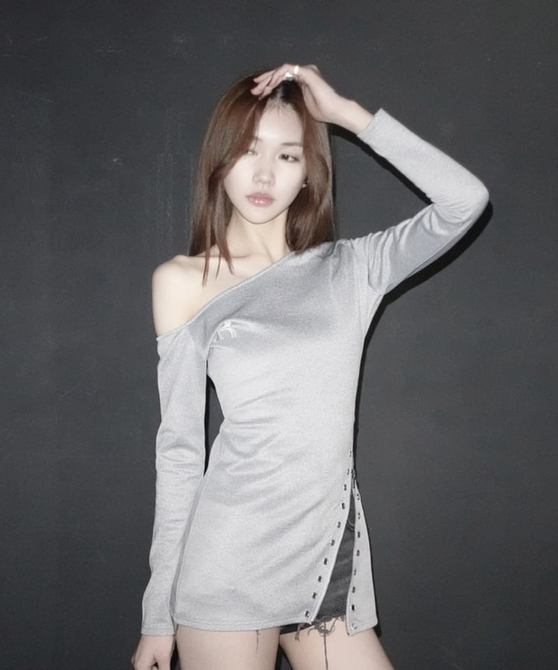 one shoulder zip tunic | KISS THE CLUB