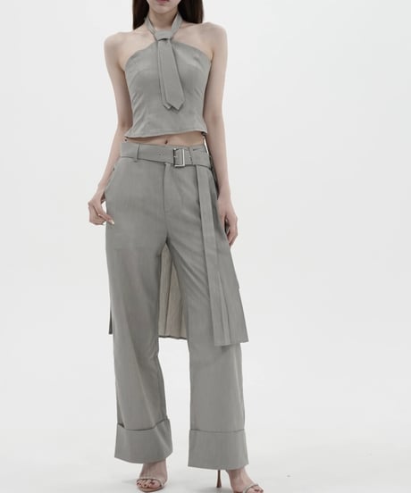2way pleats slacks pants