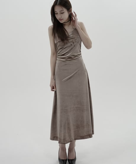 velours waistline dress