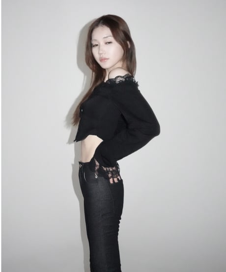 noir lace offshoulder jacket
