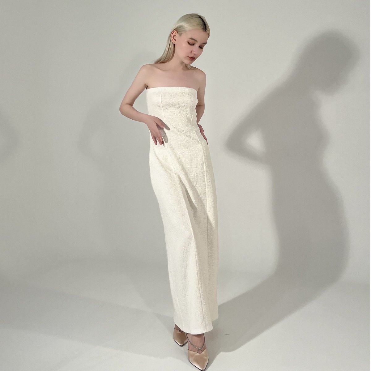 ワンピース big lace collar jacquard XSサイズあり】LACY BIJOU TIGHT MINI DRESS(GL2849)