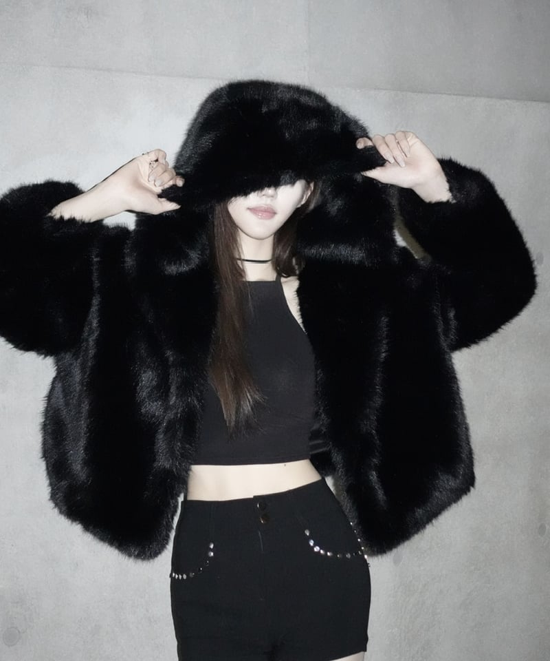 luxury hooded fur coat | KISS THE CLUB