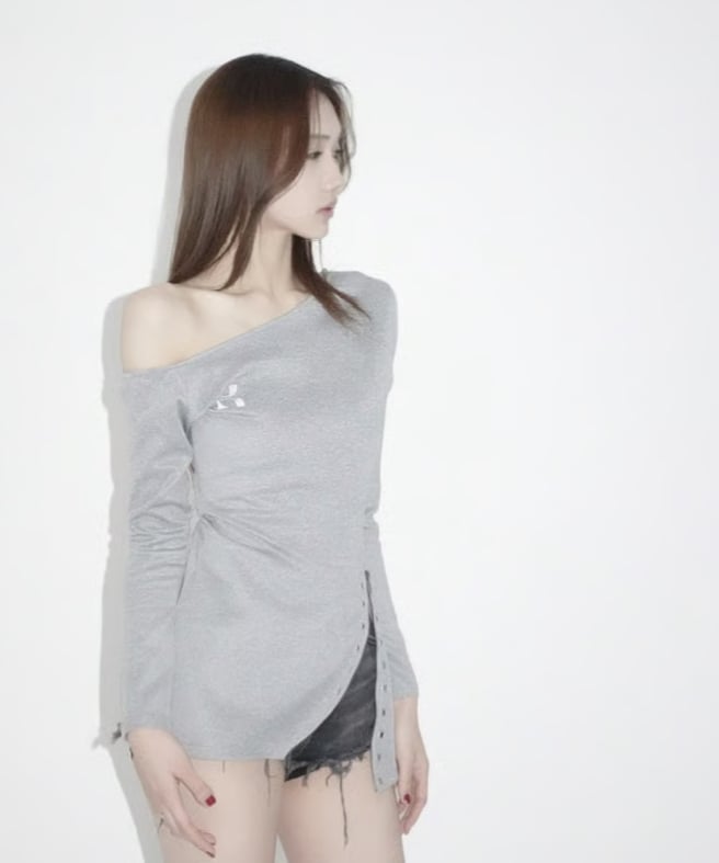 トップス KISS THE CLUB one shoulder zip tunic one shoulder zip tunic | KISS THE CLUB