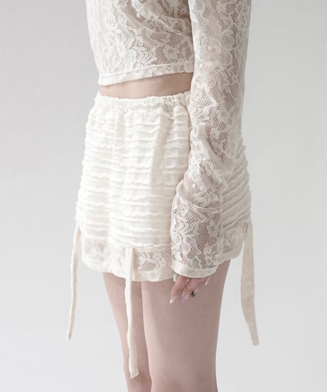 lace gather skirt