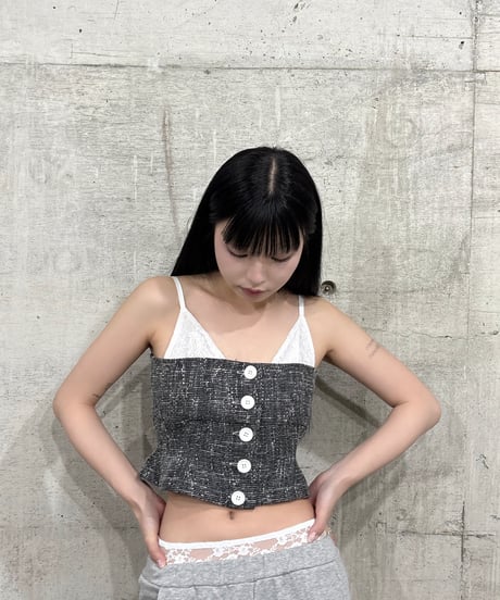 tweed lace camisole