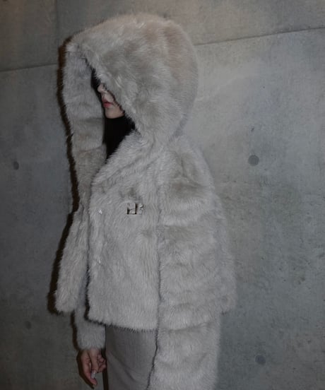 luxury hooded fur coat