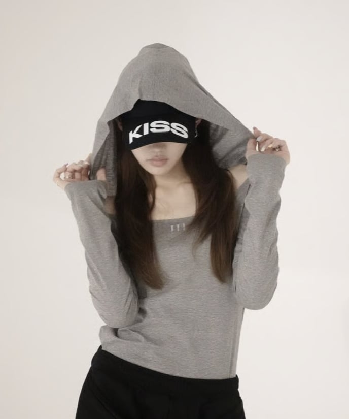 shoulder off hoodie | KISS THE CLUB