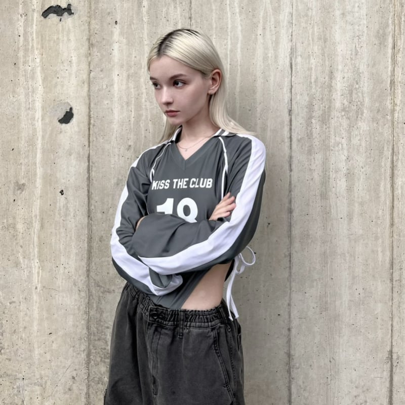 kiss the club lady slim shirt tops black