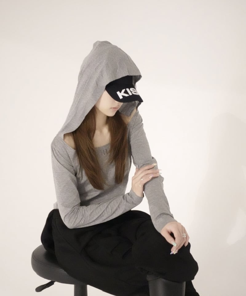 shoulder off hoodie | KISS THE CLUB
