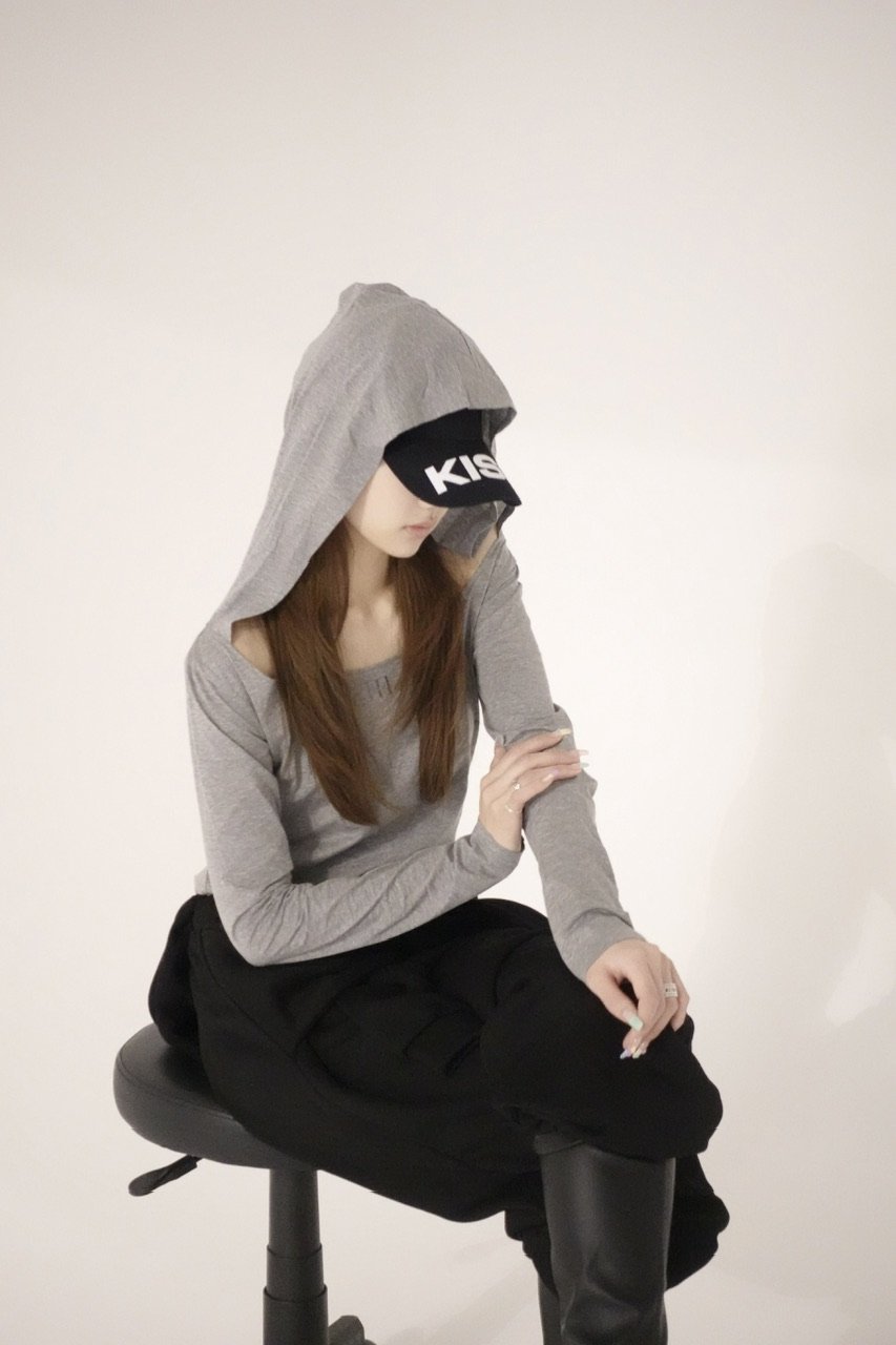 shoulder off hoodie | KISS THE CLUB