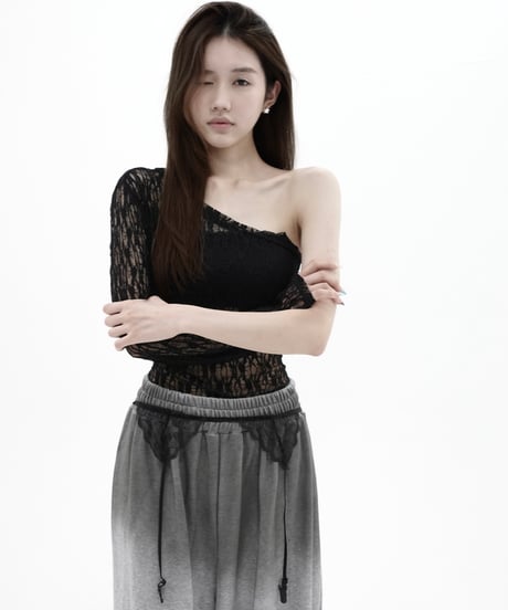 lace oneshoulder tops