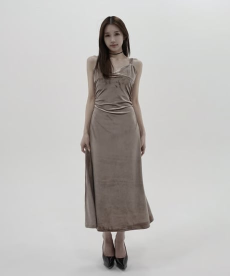 velours waistline dress