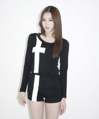 トップス kisstheclub body line hoodie black body line hoodie | KISS THE CLUB