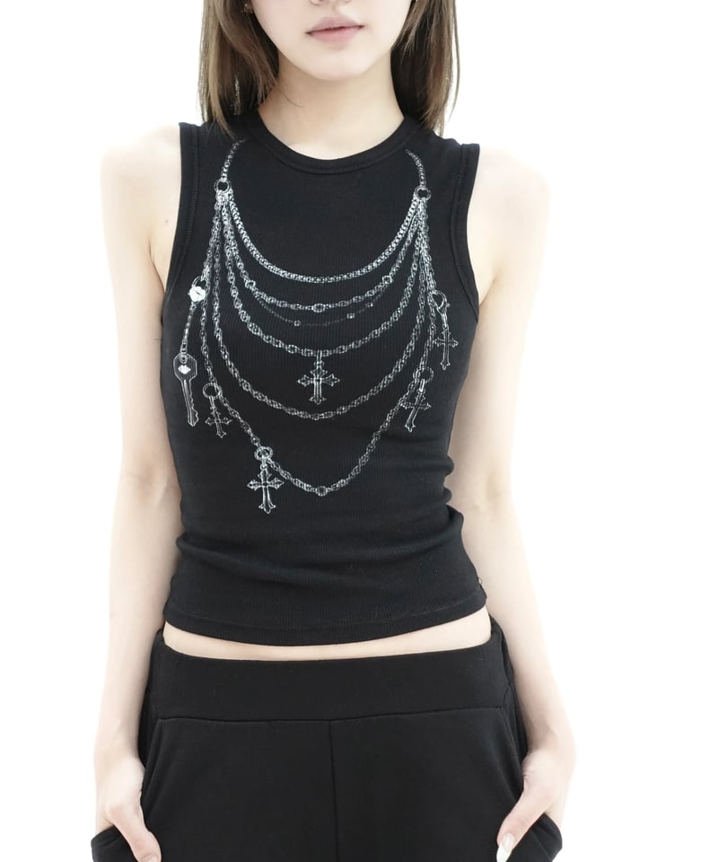 charm print tank top | KISS THE CLUB