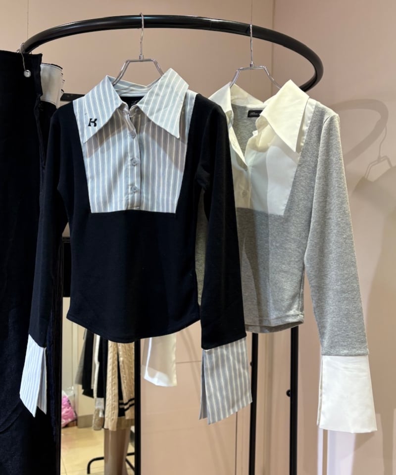 トップス Kisstheclub lady slim shirt tops lady slim shirt tops | KISS THE CLUB