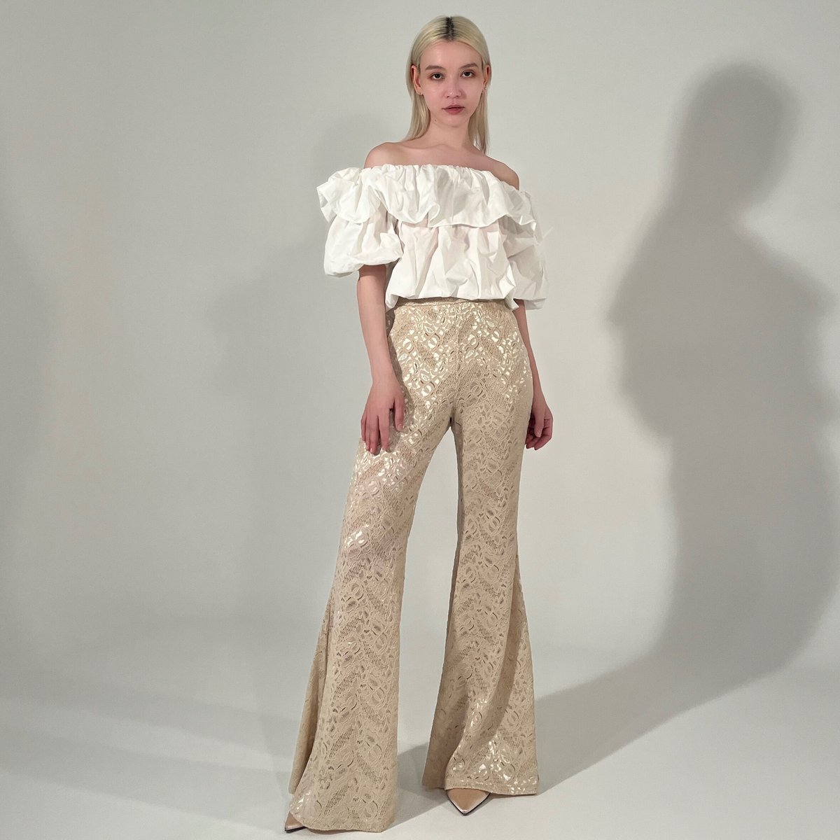 完売品【kiss the club】flare lace pants/black flare lace pants | KISS THE CLUB