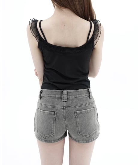 bijou denim short pants