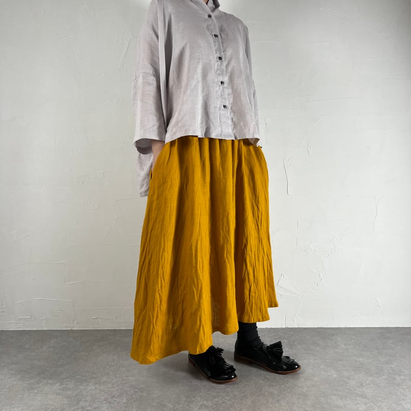 Sikuten ギャザースカート(MUSTARD) | イロアセナイ