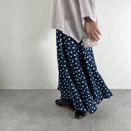 Sikuten ギャザースカート(DOT BLUE)