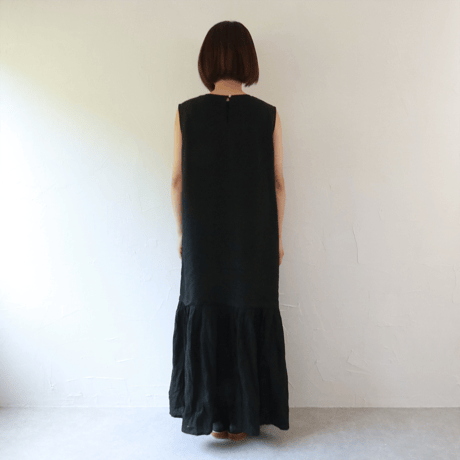 Sikuten リネン切り替えギャザーワンピース