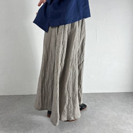 Sikuten ギャザースカート(BEIGE STRIPE)