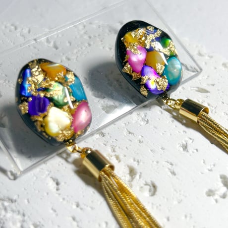 SAZARE BLACK TASSELピアス・イヤリング