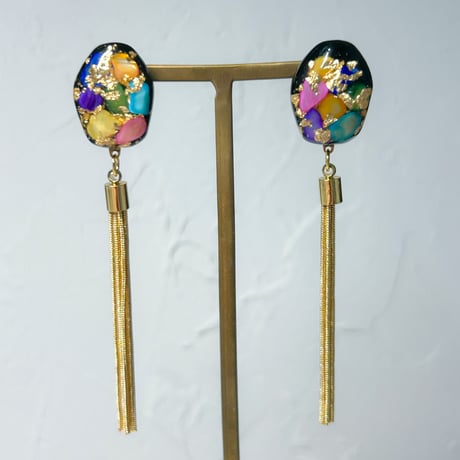 SAZARE BLACK TASSELピアス・イヤリング