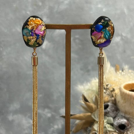 SAZARE BLACK TASSELピアス・イヤリング