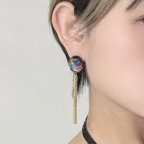SAZARE BLACK TASSELピアス・イヤリング