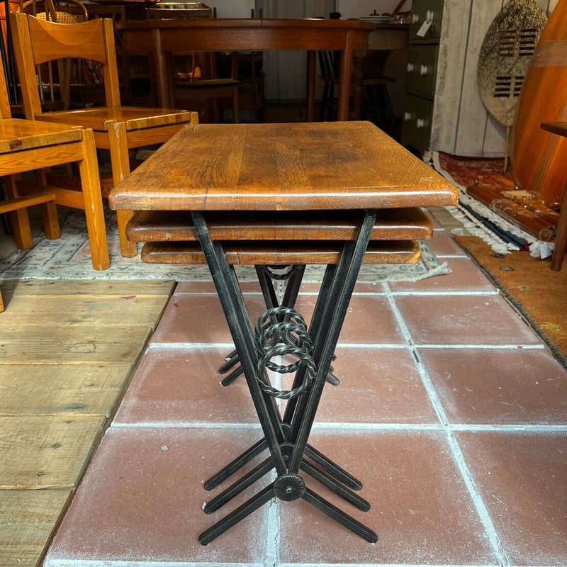 希少　フィレンツェ　ネストテーブル　ブラック　ヴィンテージ　アンティーク　GZ 希少 フィレンツェ ネストテーブル ブラック ヴィンテージ