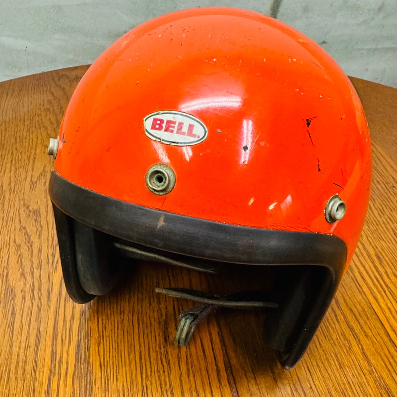 * vintage bell ❀ くすみレッドの かわいい ベル 70's BELL ベル ビンテージ ヘルメット STAR120 オレンジ 7 1/4