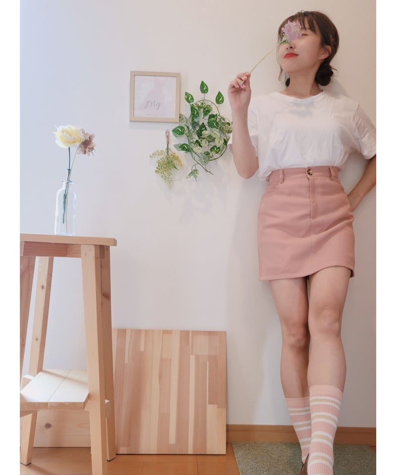ピンク台形スカート | mg