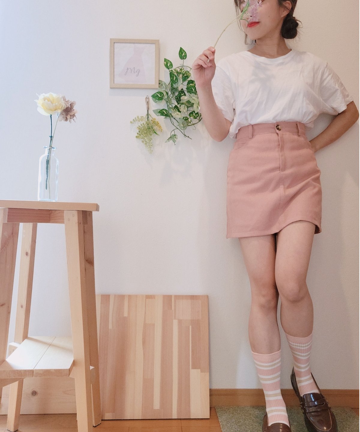 ピンク台形スカート | mg