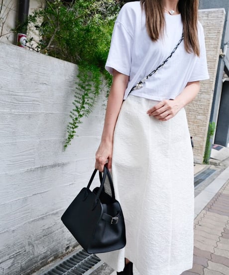 ［RE STOCK］fuwa jacquard skirt  white