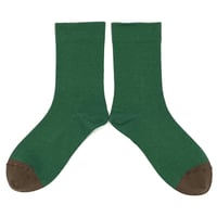 コットン バイカラーソックス／GREEN／Homie