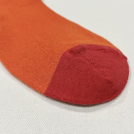 コットン バイカラーソックス／ORANGE／Homie