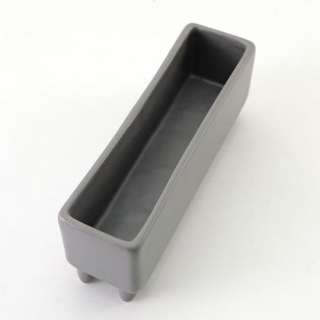 磁器製プラントカバー 長方形（グレー)