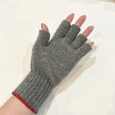 シュークリーム糸指出しニットグローブ／ブラウン