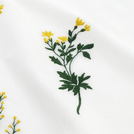 刺繍のテーブルクロス／イエロー