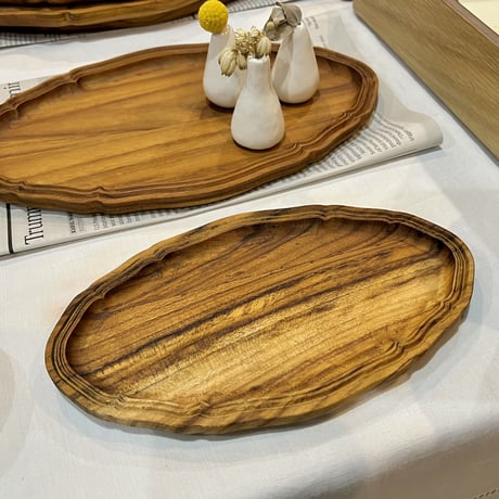 oval tray  wood  ( L )