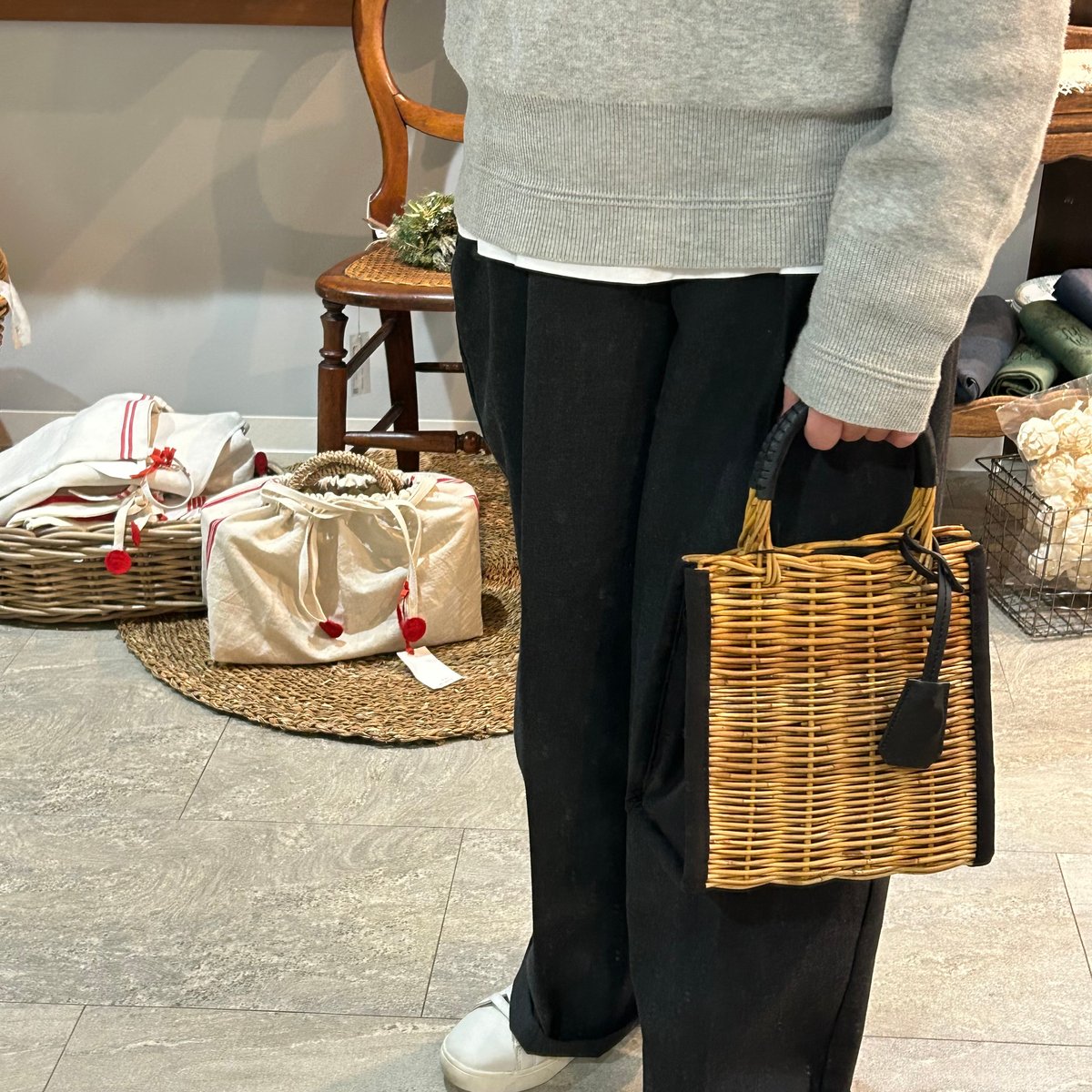 odds アラログ シェルバッグ かご 最終お値下げ✳︎アラログカゴバッグ