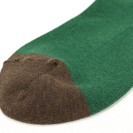 コットン バイカラーソックス／GREEN／Homie