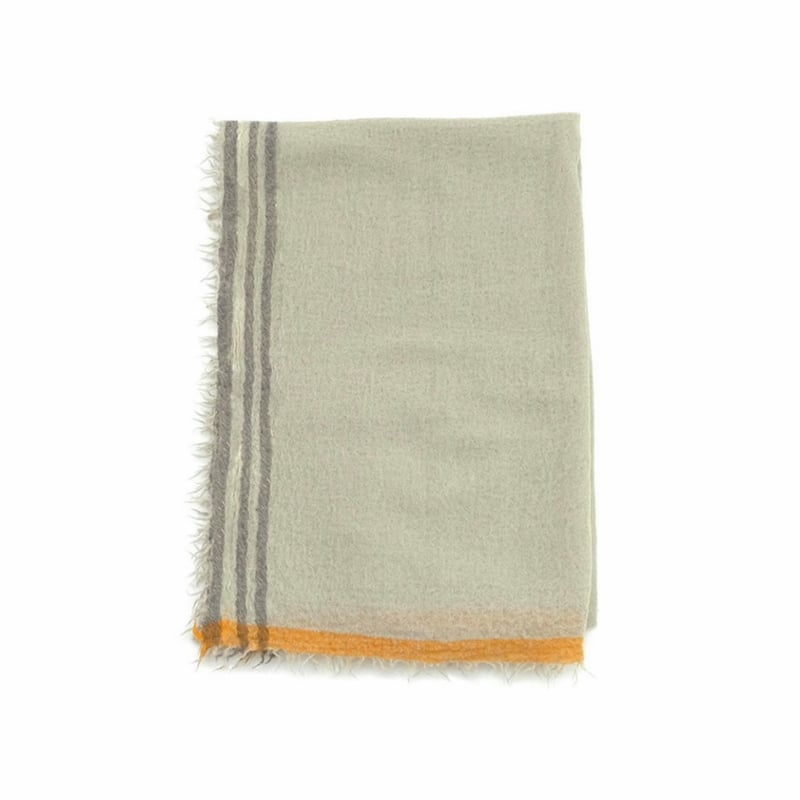 3ラインのフリンジウール ストール/ベージュ | OLD1PLUS