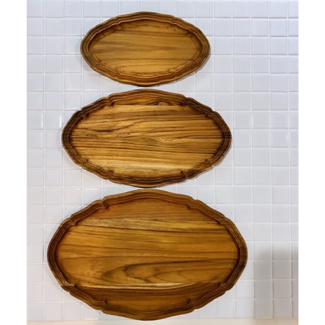 oval tray  wood  ( L )