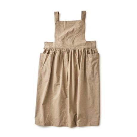 ピナフォア エプロン コットン／ベージュ