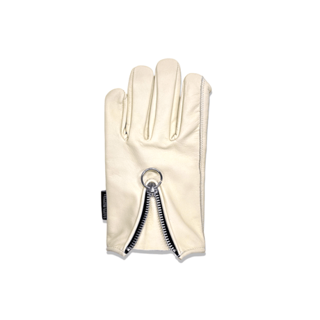 ZIPPER GLOVE / WHITE BEIGE